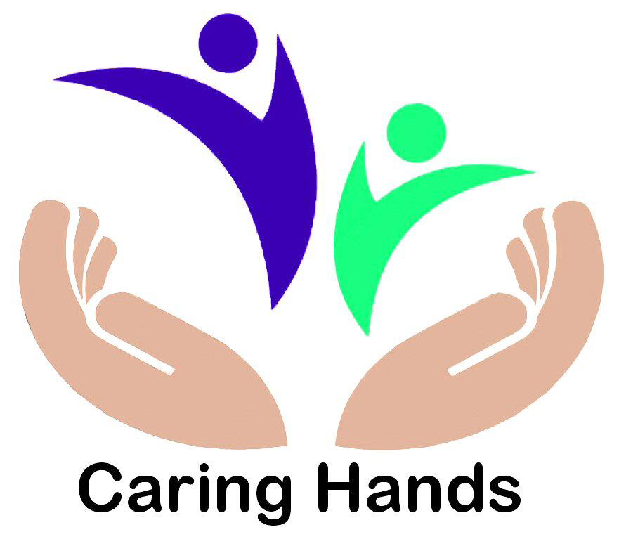 Caring Hands logo with two gender symbols