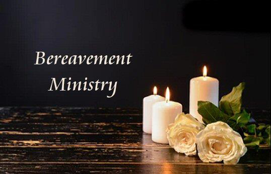 Bereavement Ministry text with candles and flowers